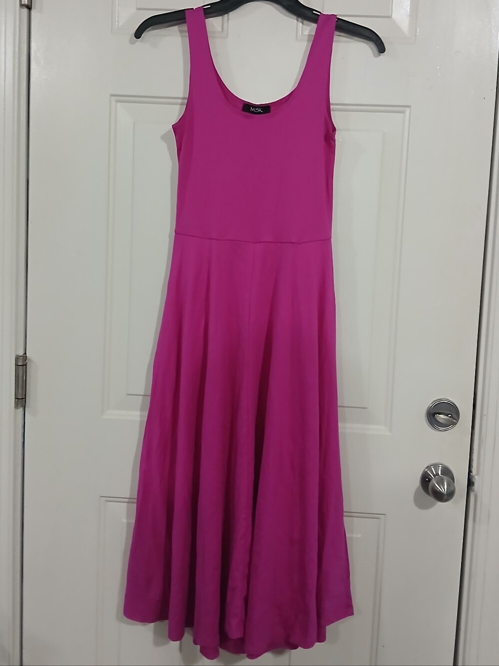 MSK Hot Pink Scoop Neck Maxi Dress